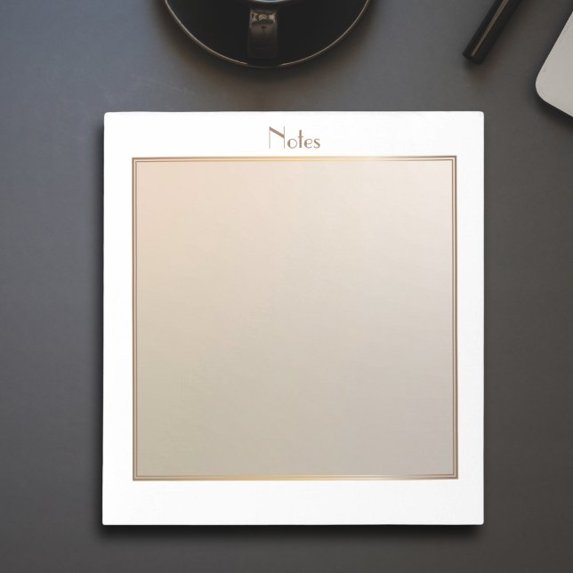 Modern Elegant Pink with Gold-Edged Border Notepad (Creator Uploaded)