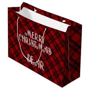 Modern & Elegant Plaid Large Gift Bag