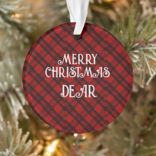 Modern & Elegant Plaid  Ornament