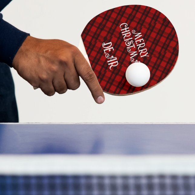 Modern & Elegant Plaid Ping Pong Paddle (Insitu)