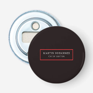Modern Elegant Plain Black Minimalist Bottle Opener