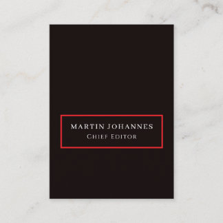Modern Elegant Plain Black Minimalist Enclosure Card