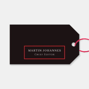Modern Elegant Plain Black Minimalist Gift Tags