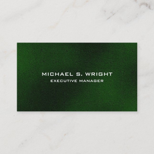 Modern Elegant Plain Green Professional Business Card (Front)