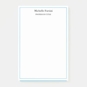 Modern Elegant Plain Minimalist Blue White Post-it Notes