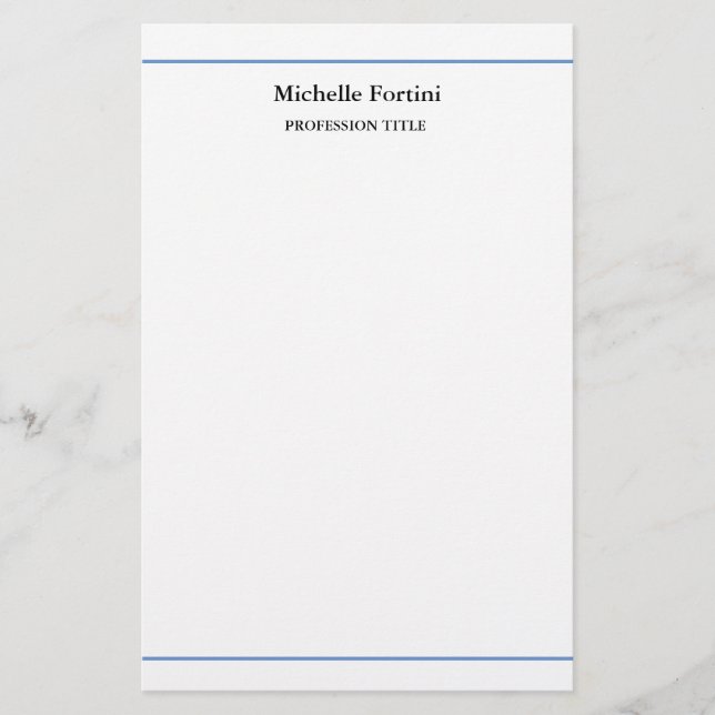 Modern Elegant Plain Minimalist Stationery (Front)
