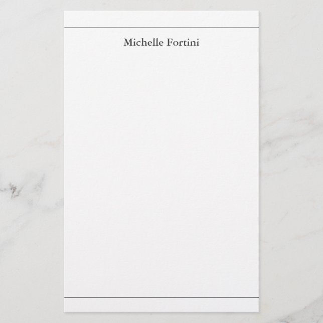 Modern Elegant Plain Minimalist Stationery (Front)