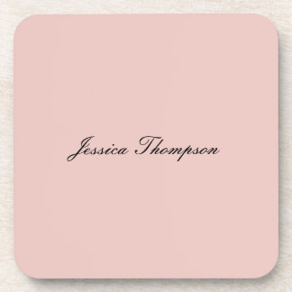 Modern Elegant Plain Name Professional Rose Gold Coaster