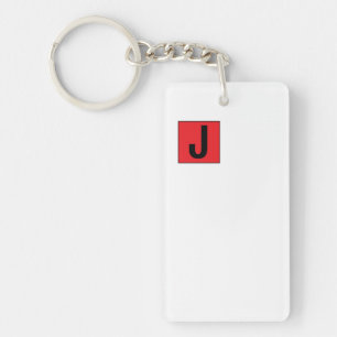 Modern Elegant Plain Professional Monogram Key Ring