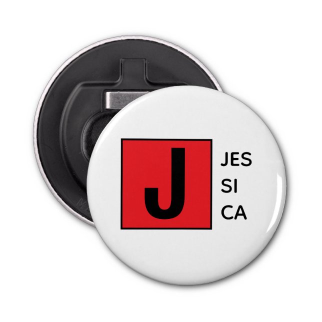 Modern Elegant Plain Professional Name Monogram Bottle Opener (Front)