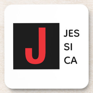 Modern Elegant Plain Professional Name Monogram Coaster