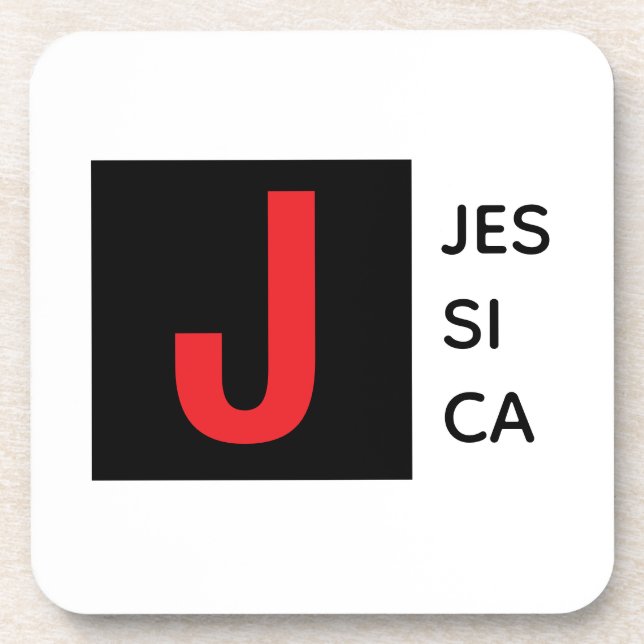 Modern Elegant Plain Professional Name Monogram Coaster (Front)