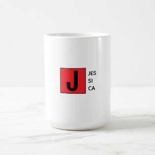 Modern Elegant Plain Professional Name Monogram Coffee Mug
