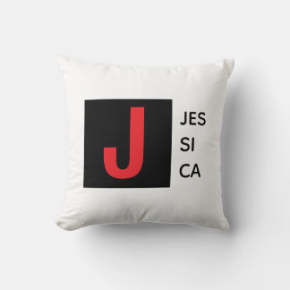 Modern Elegant Plain Professional Name Monogram Cushion