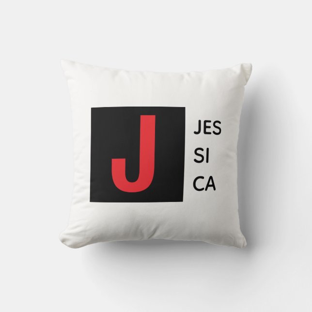 Modern Elegant Plain Professional Name Monogram Cushion (Front)
