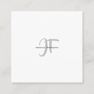 Modern Elegant Plain Professional Name Monogram Enclosure Card