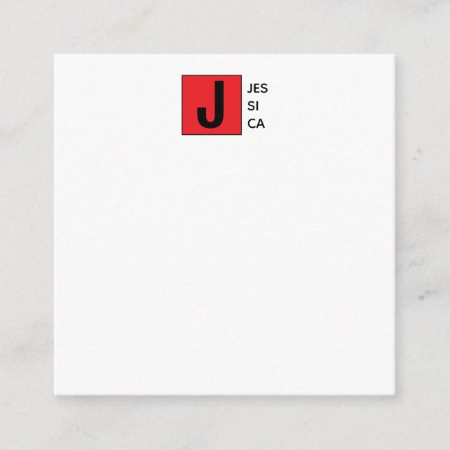Modern Elegant Plain Professional Name Monogram Enclosure Card (Front)