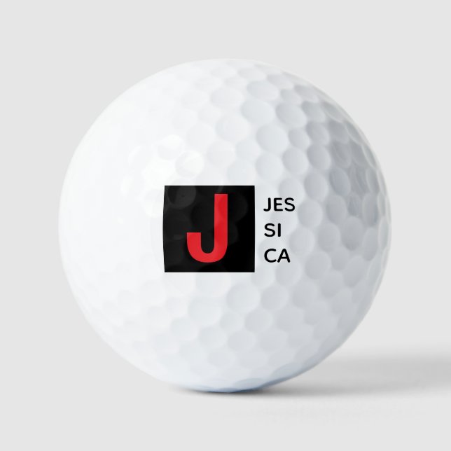 Modern Elegant Plain Professional Name Monogram Golf Balls (Front)