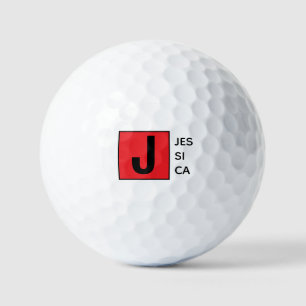 Modern Elegant Plain Professional Name Monogram Golf Balls