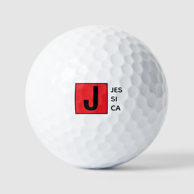 Modern Elegant Plain Professional Name Monogram Golf Balls (Front)