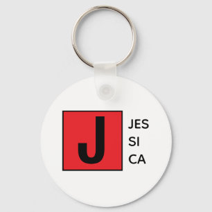Modern Elegant Plain Professional Name Monogram Key Ring