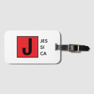 Modern Elegant Plain Professional Name Monogram Luggage Tag