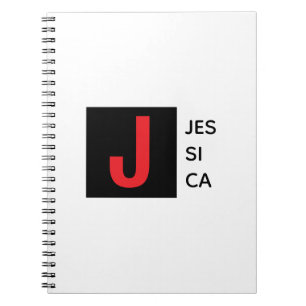Modern Elegant Plain Professional Name Monogram Notebook