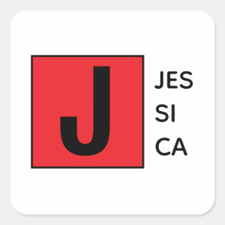 Modern Elegant Plain Professional Name Monogram Square Sticker