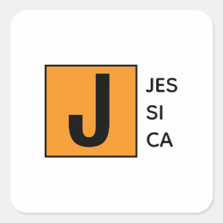 Modern Elegant Plain Professional Name Monogram Square Sticker