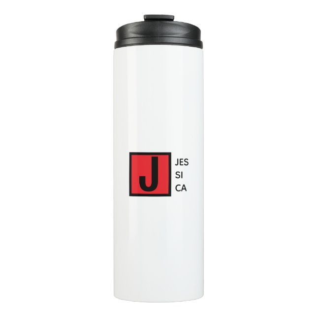 Modern Elegant Plain Professional Name Monogram Thermal Tumbler (Front)