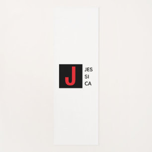 Modern Elegant Plain Professional Name Monogram Yoga Mat