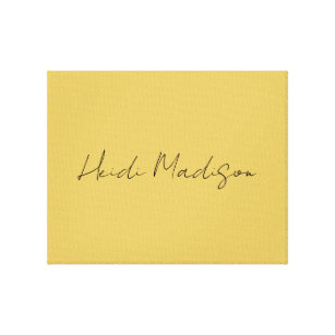 Modern Elegant Plain Simple Gold Colour Calligraph Canvas Print