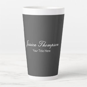 Modern Elegant Plain Simple Professional Grey Latte Mug