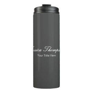 Modern Elegant Plain Simple Professional Grey Thermal Tumbler