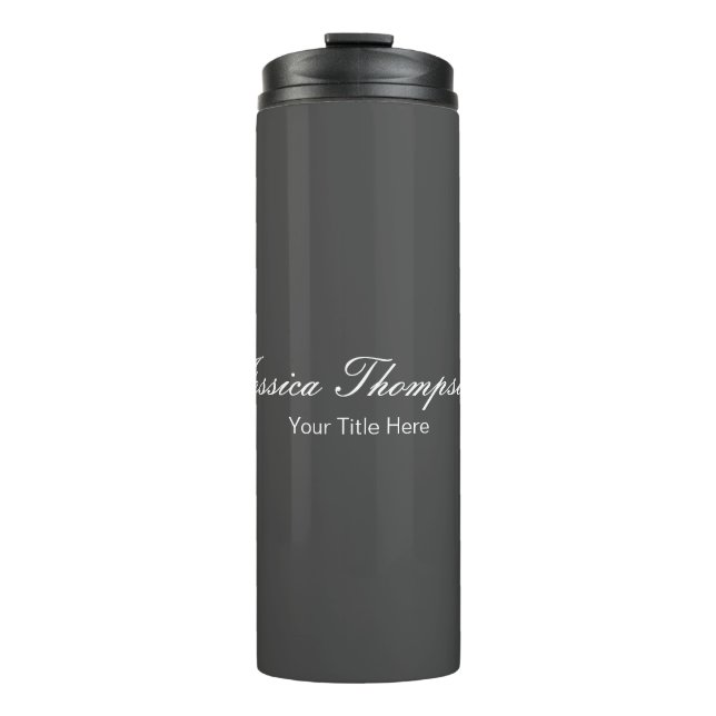 Modern Elegant Plain Simple Professional Grey Thermal Tumbler (Front)
