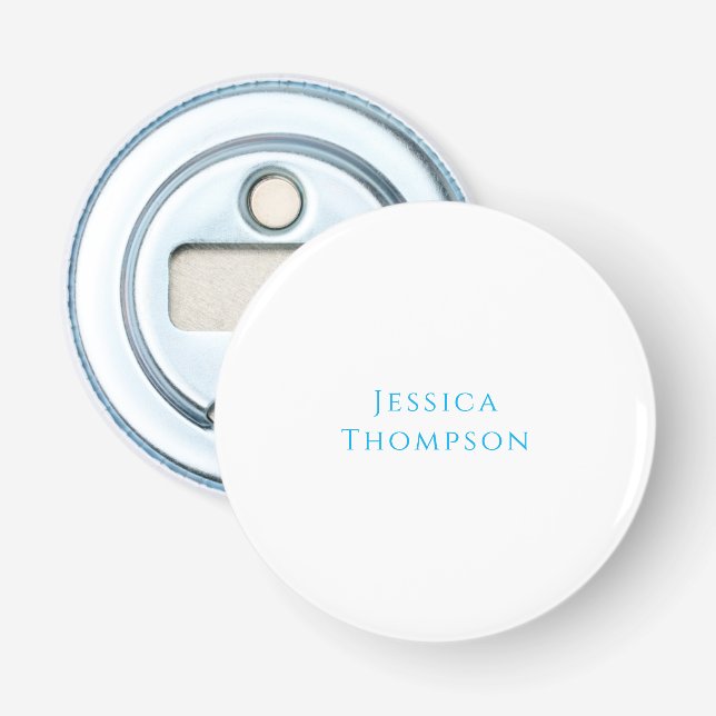 Modern Elegant Plain Simple Professional Name Bottle Opener (Front)