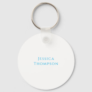 Modern Elegant Plain Simple Professional Name Key Ring