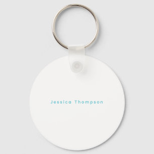 Modern Elegant Plain Simple Professional Name Key Ring