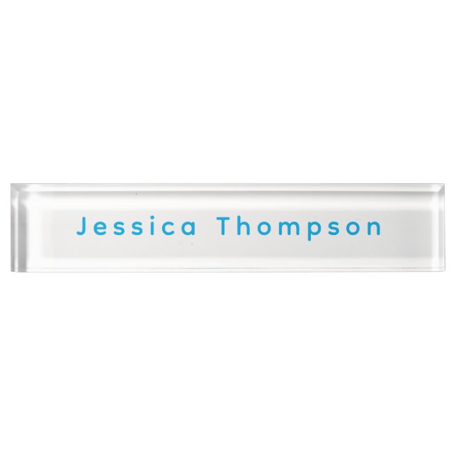 Modern Elegant Plain Simple Professional Name Nameplate (Front)