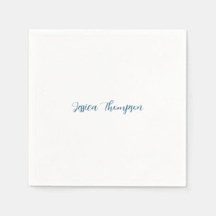 Modern Elegant Plain Simple Professional Name Napkin