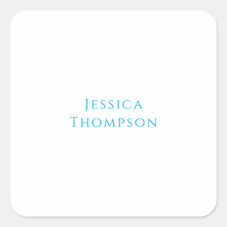 Modern Elegant Plain Simple Professional Name Square Sticker