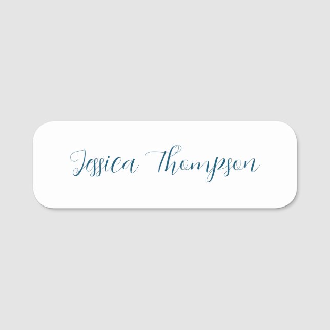 Modern Elegant Plain Simple Professional Name Tag (Front)