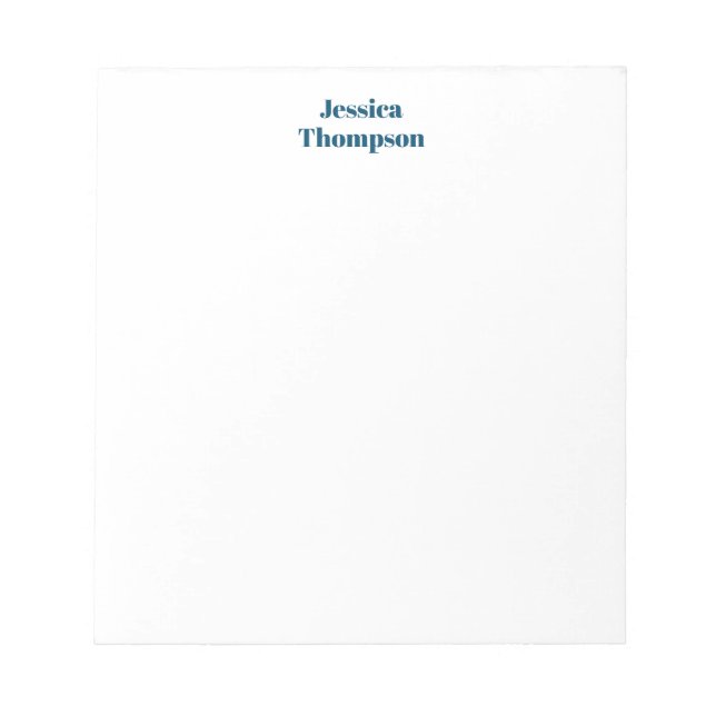 Modern Elegant Plain Simple Professional Notepad (Front)