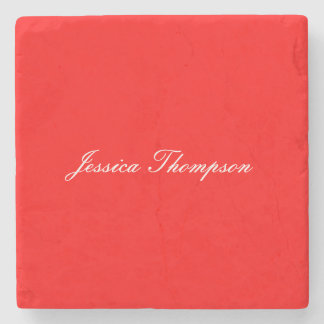 Modern Elegant Plain Simple Professional Red Stone Coaster