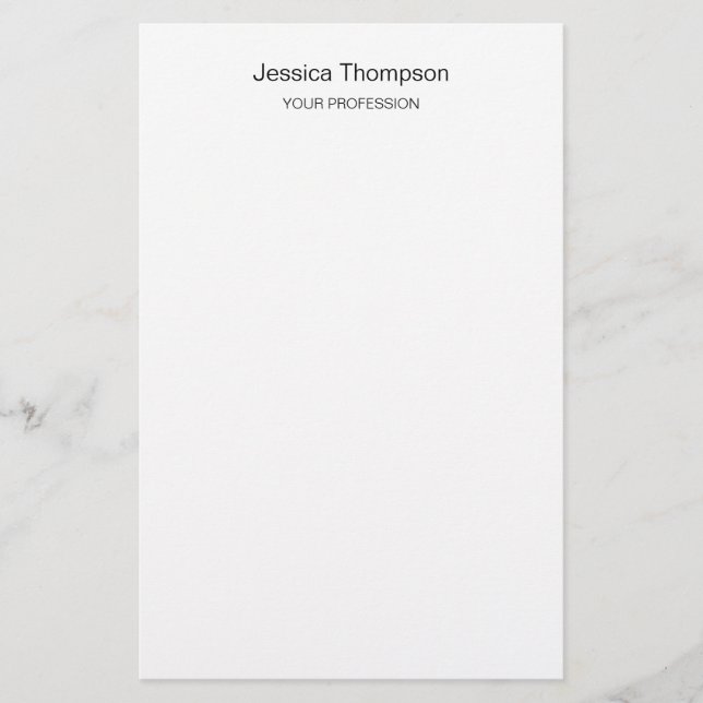 Modern Elegant Plain Simple Professional Stationery (Front)