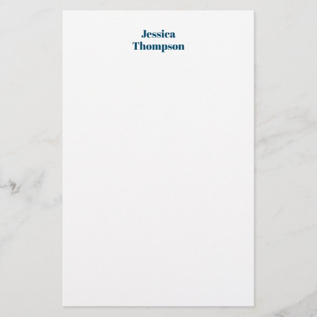 Modern Elegant Plain Simple Professional Stationery (Front)
