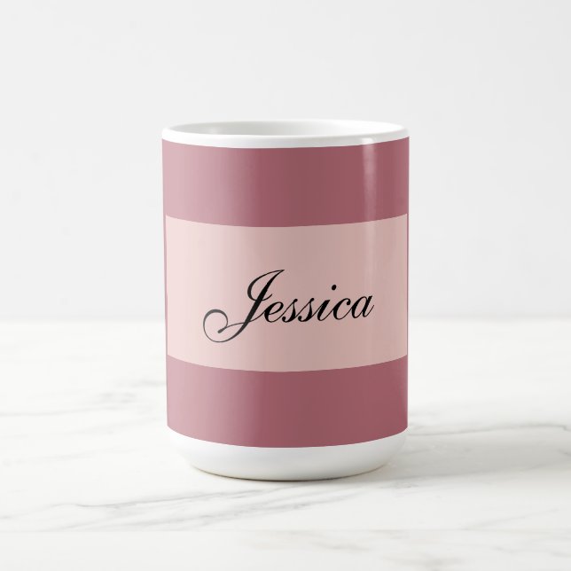 Modern Elegant Plain Simple Rose Gold Your Name Coffee Mug (Center)