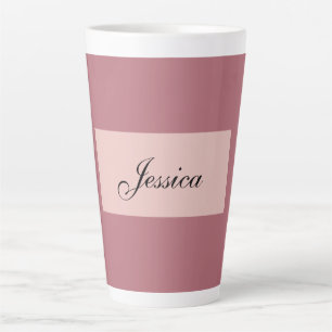 Modern Elegant Plain Simple Rose Gold Your Name Latte Mug