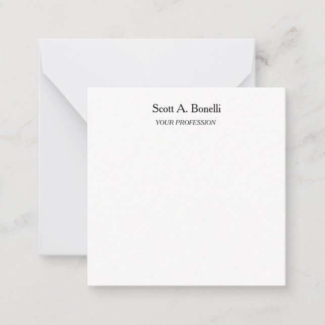 Modern Elegant Plain Simple White Special Card (Front)