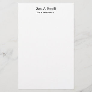 Modern Elegant Plain Simple White Special Stationery